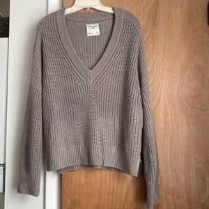 Gray v-neck sweater